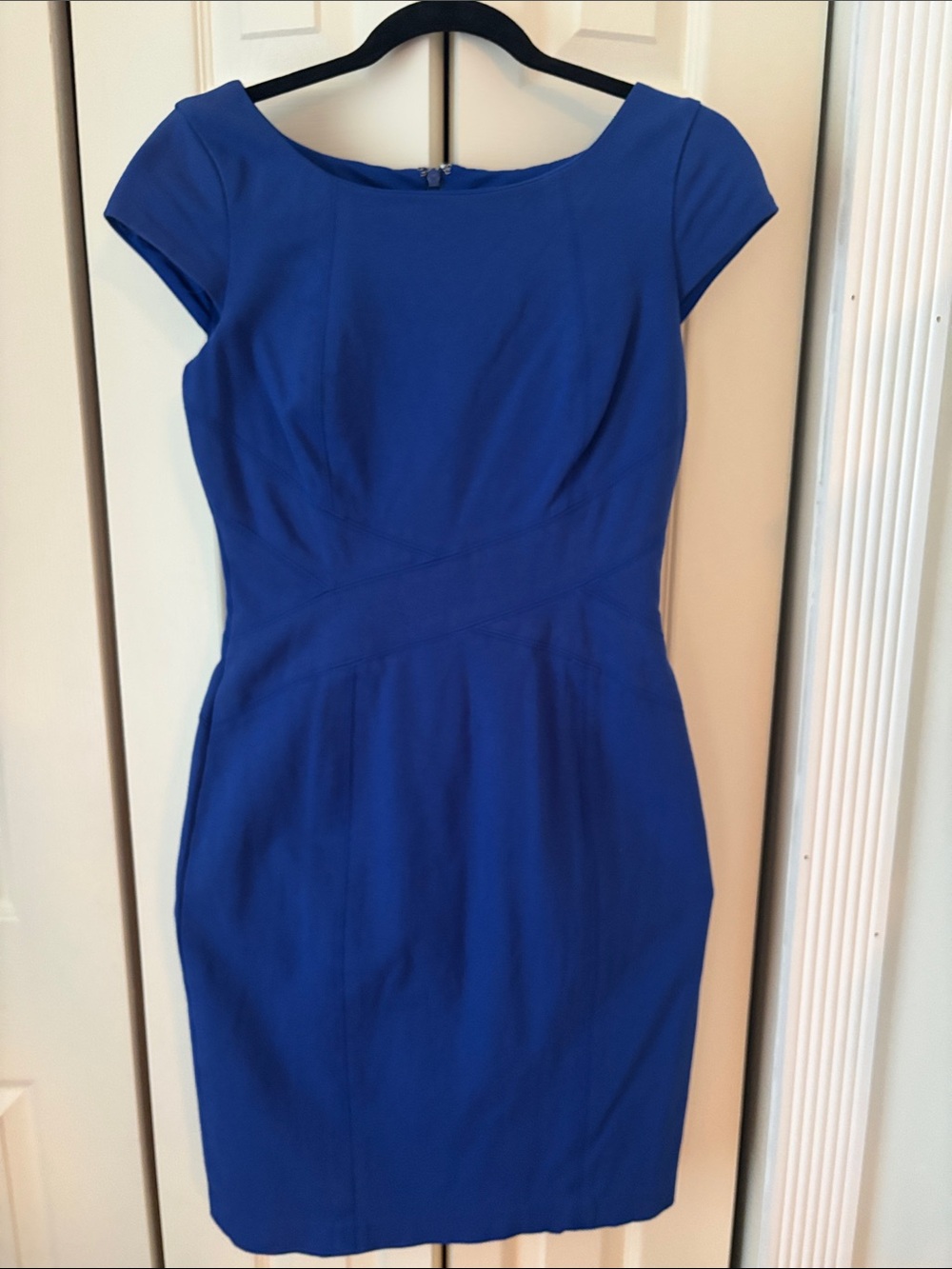 White House Black Market Royal Blue Cap-Sleeve Sheath Dress